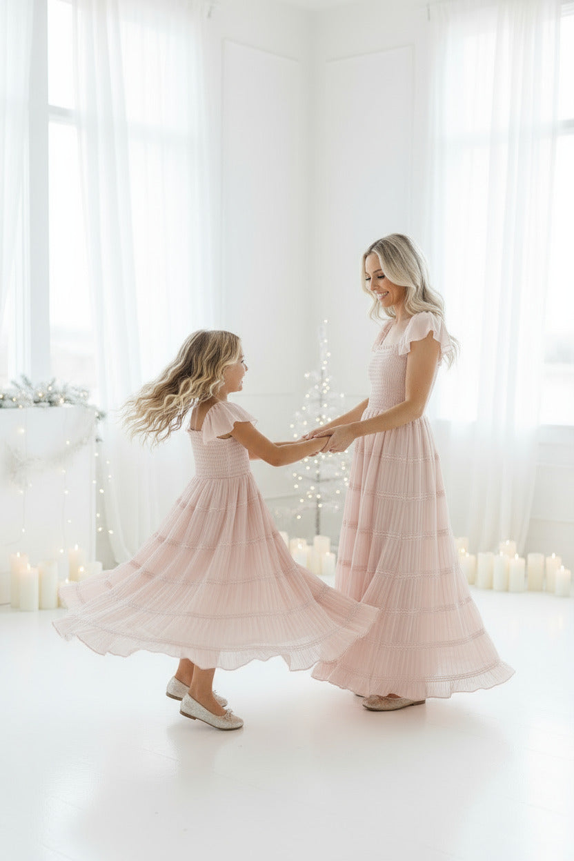 SS Girl's Dress Marabella Dress (soft pink chiffon)