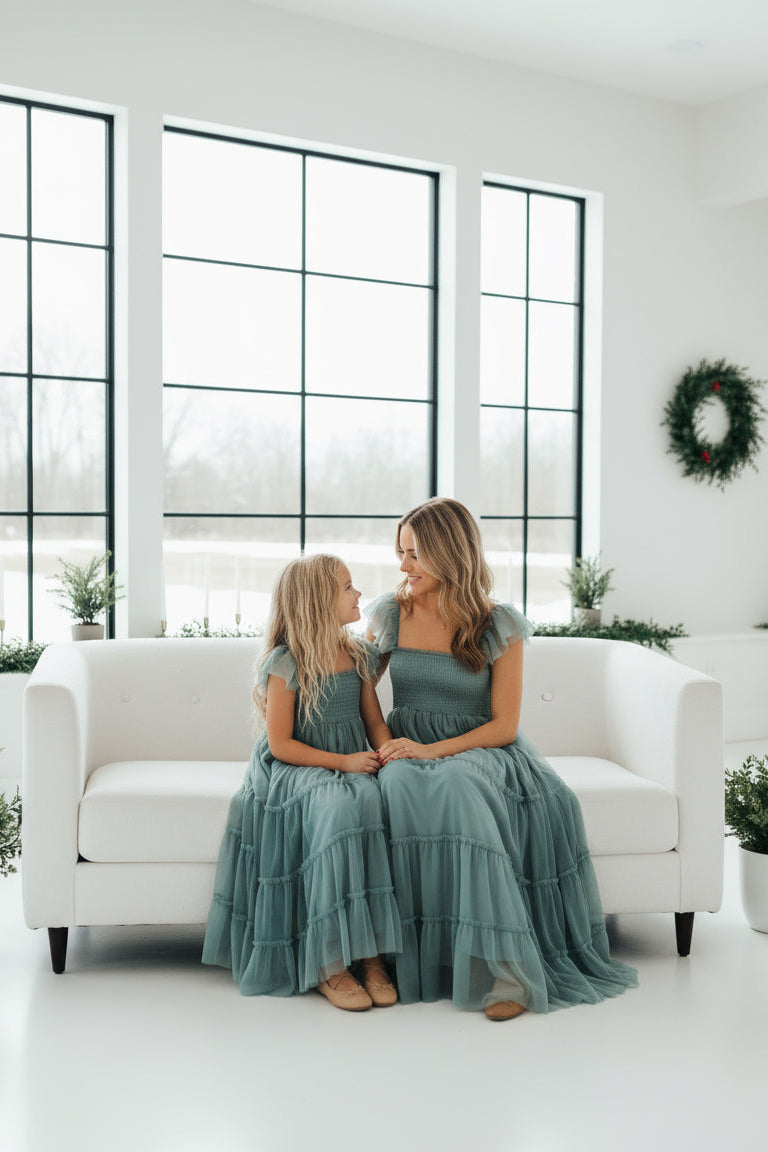SS Girl's Dress Marabella Dress (soft teal tulle)