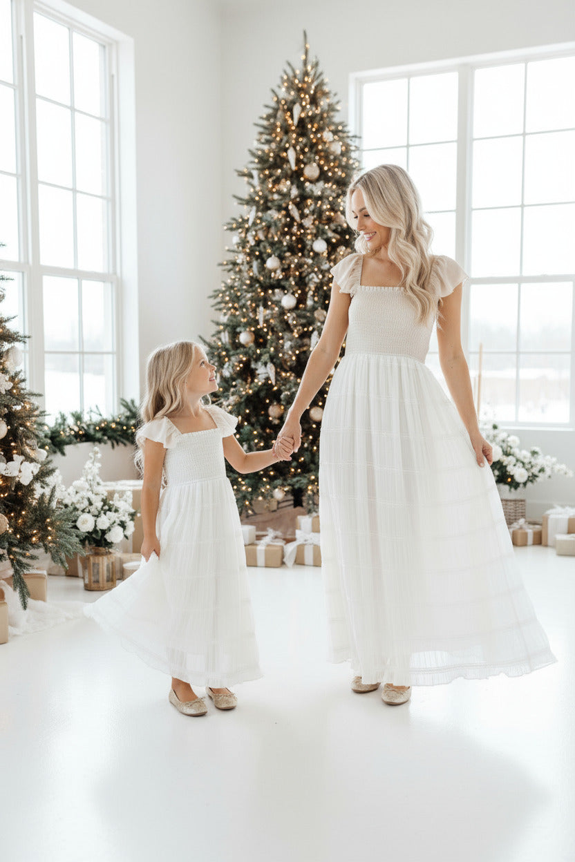 SS Girl's Dress Marabella Dress (white chiffon)