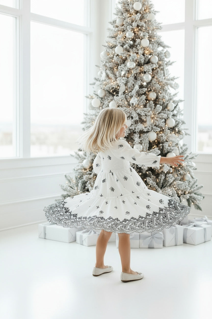 SS Girl's Dress Mira Dress (embroidered diamond)