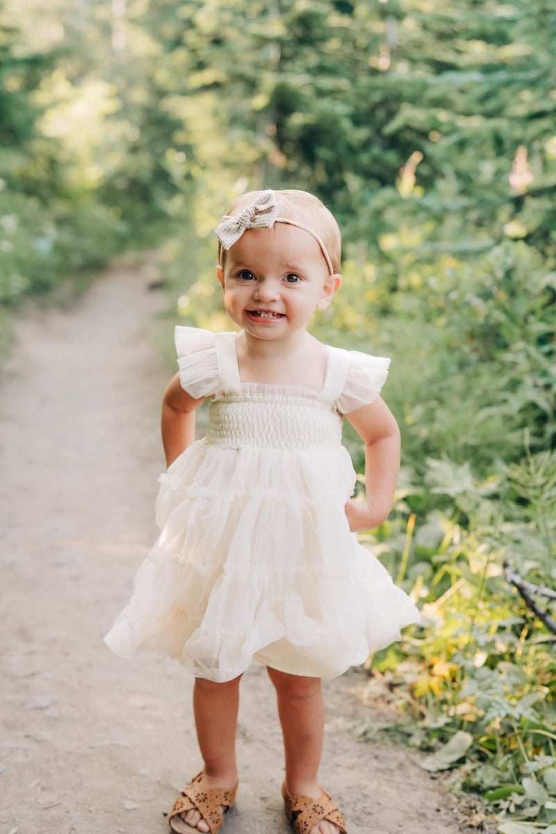 SS Girl's Dress Pia Dress (antique ivory tulle)