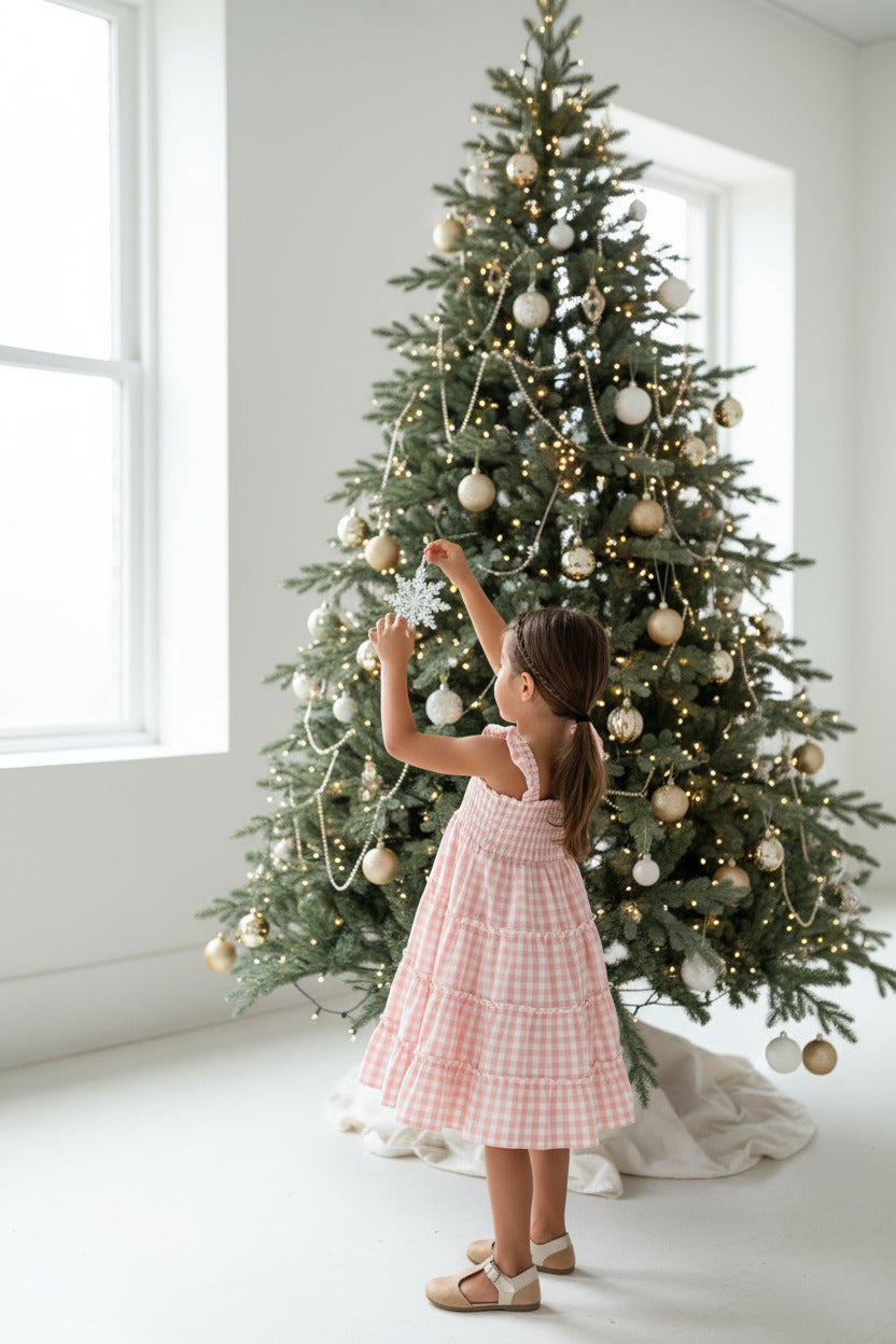 SS Girl's Dress Pia Dress (pink gingham)