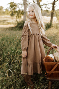 SS Girl's Dress Pippa Dress (mocha muslin)