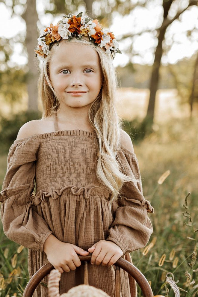 SS Girl's Dress Pippa Dress (mocha muslin)