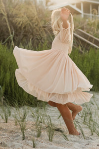 SS Girl's Dress Eowen Dress (ecru blush tulle)