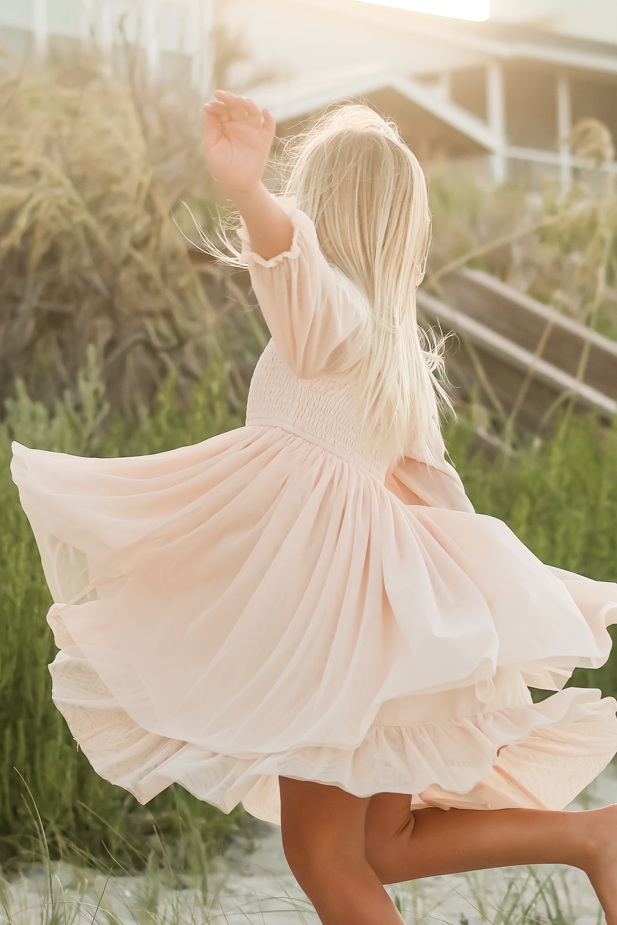 SS Girl's Dress Eowen Dress (ecru blush tulle)
