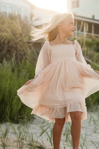 SS Girl's Dress Eowen Dress (ecru blush tulle)