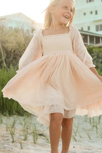 SS Girl's Dress Eowen Dress (ecru blush tulle)