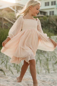 SS Girl's Dress Eowen Dress (ecru blush tulle)