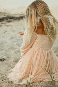 SS Girl's Dress Eowen Dress (ecru blush tulle)