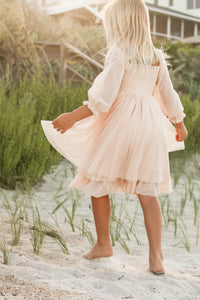 SS Girl's Dress Eowen Dress (ecru blush tulle)