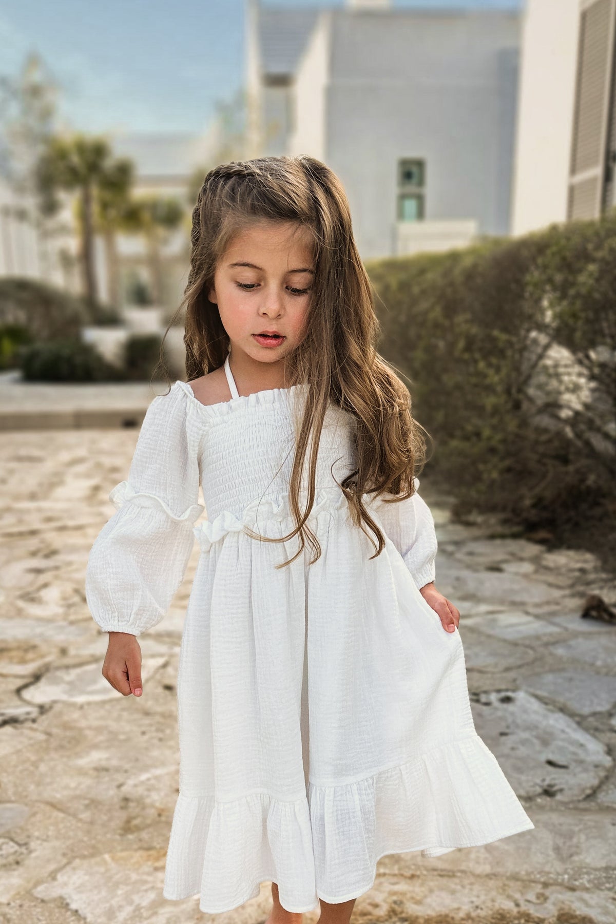 SS Girl's Dress Pippa Dress (white muslin)