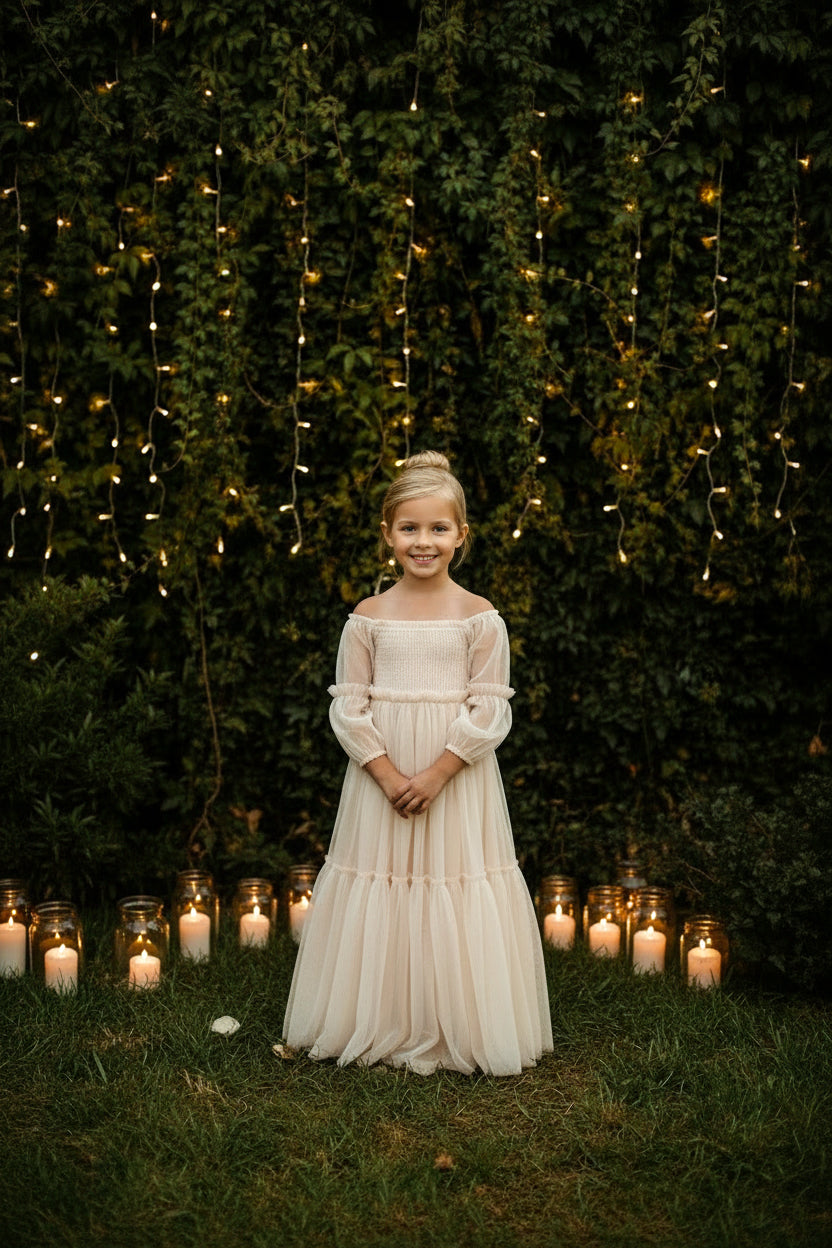 SS Girl's Dress Pippa Maxi (natural tulle)