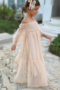 SS Girl's Dress Pippa Maxi (sand tulle)