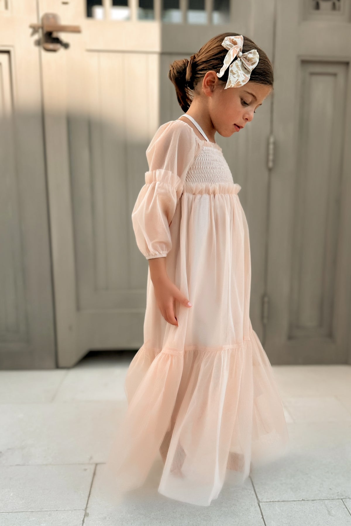 SS Girl's Dress Pippa Maxi (sand tulle)