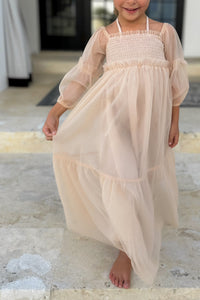 SS Girl's Dress Pippa Maxi (sand tulle)