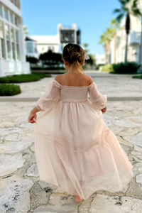 SS Girl's Dress Pippa Maxi (sand tulle)