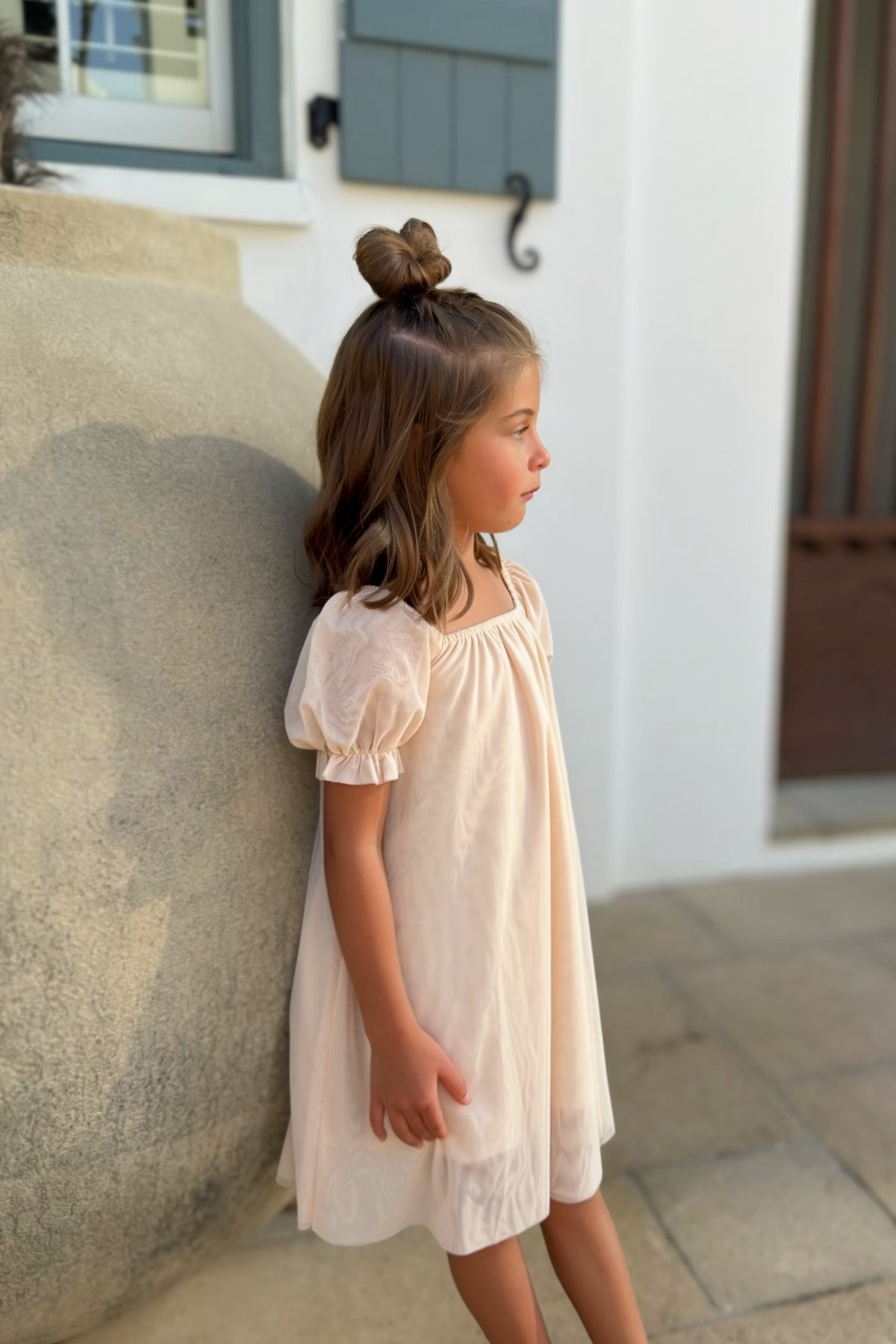 SS Girl's Dress Posie Dress (natural tulle)