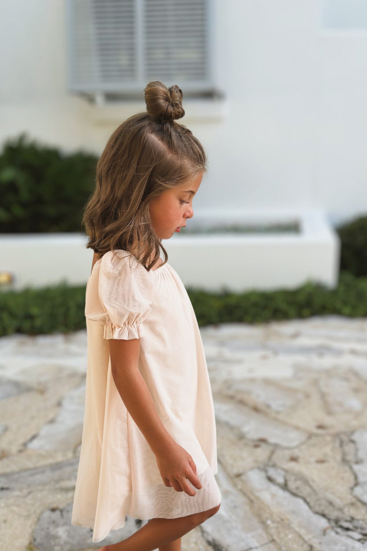 SS Girl's Dress Posie Dress (natural tulle)