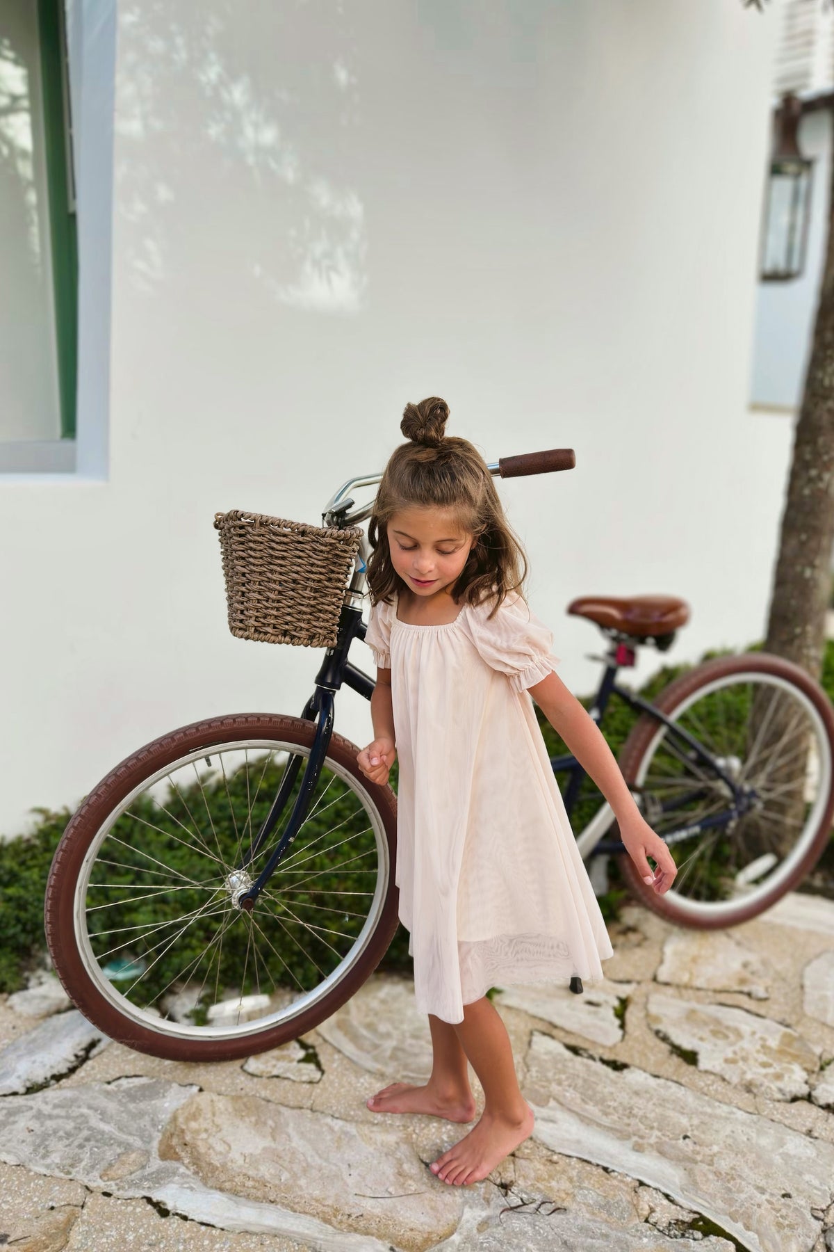 SS Girl's Dress Posie Dress (natural tulle)