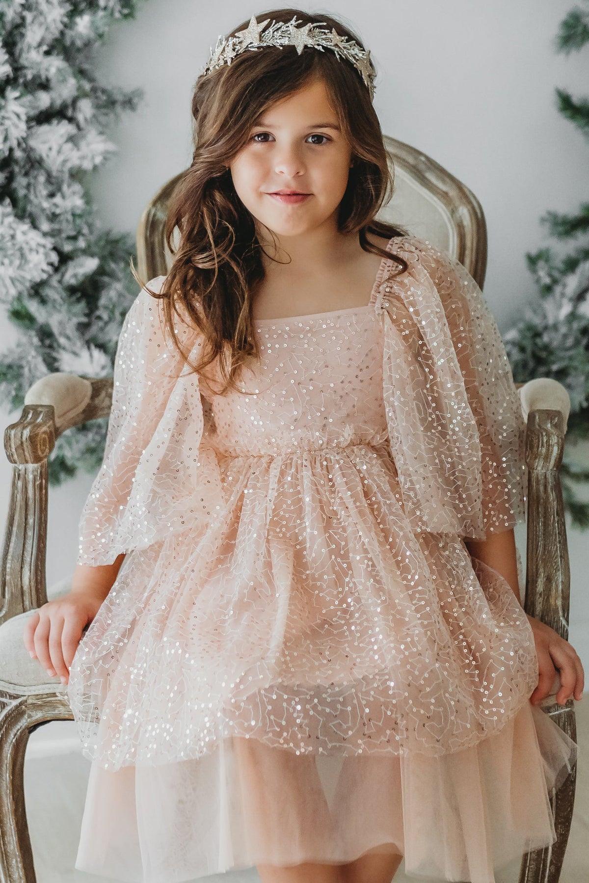 Uma Dress (sequin pink tulle)