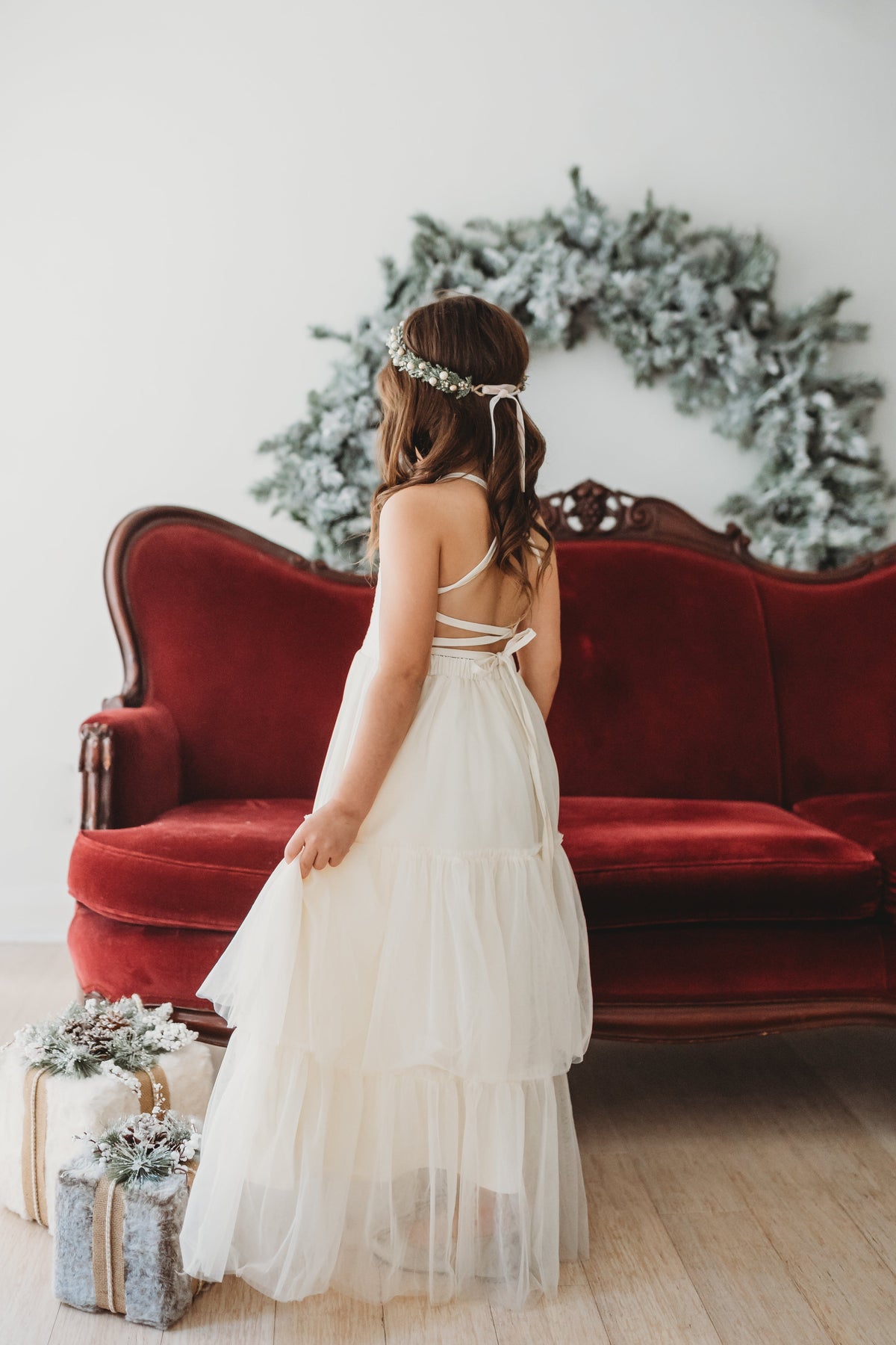 SS Girl's Dress Wendy Dress (antique ivory tulle)