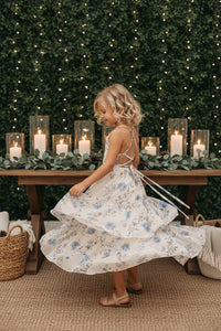 SS Girl's Dress Wendy Dress (floral blue chiffon)