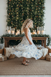 SS Girl's Dress Wendy Dress (floral blue chiffon)