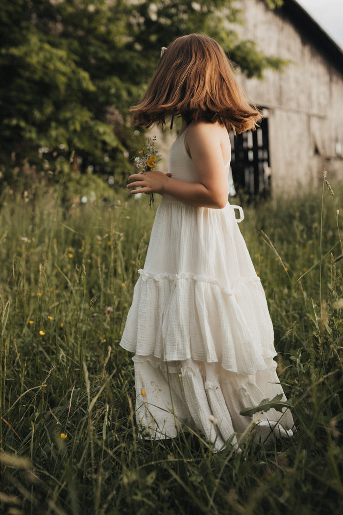 SS Girl's Dress Wendy Dress (white muslin) SUMMER SALE