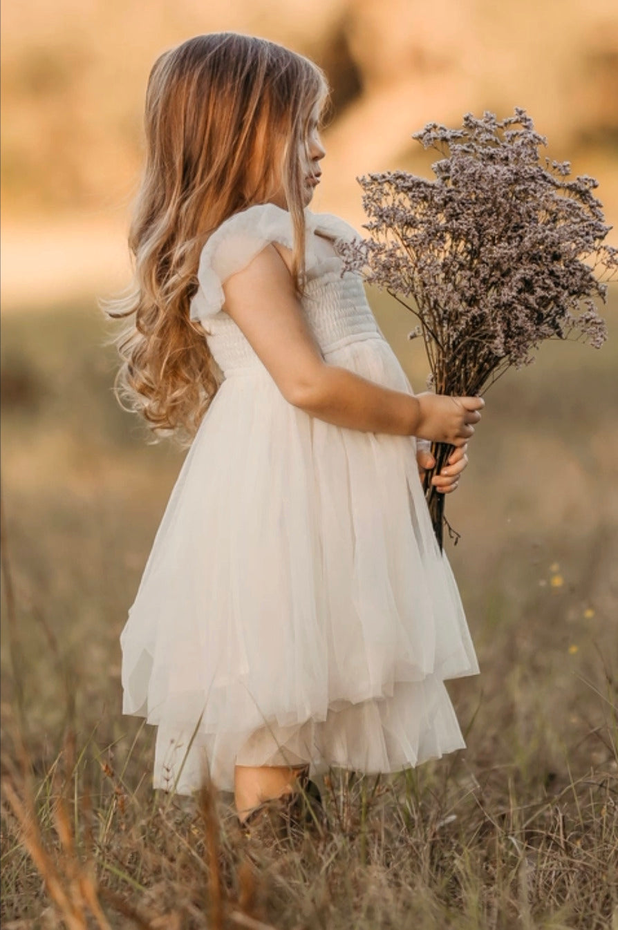 SS Girl's Dress Juliet Dress (antique ivory tulle)