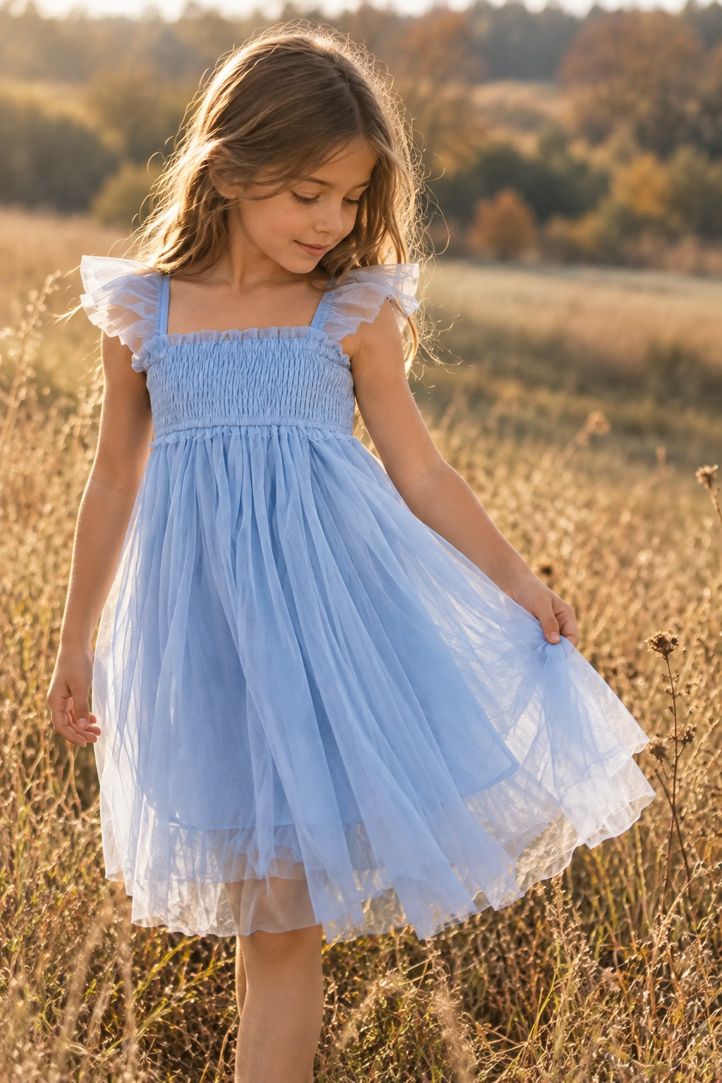 SS Girl's Dress Juliet Dress (periwinkle tulle)