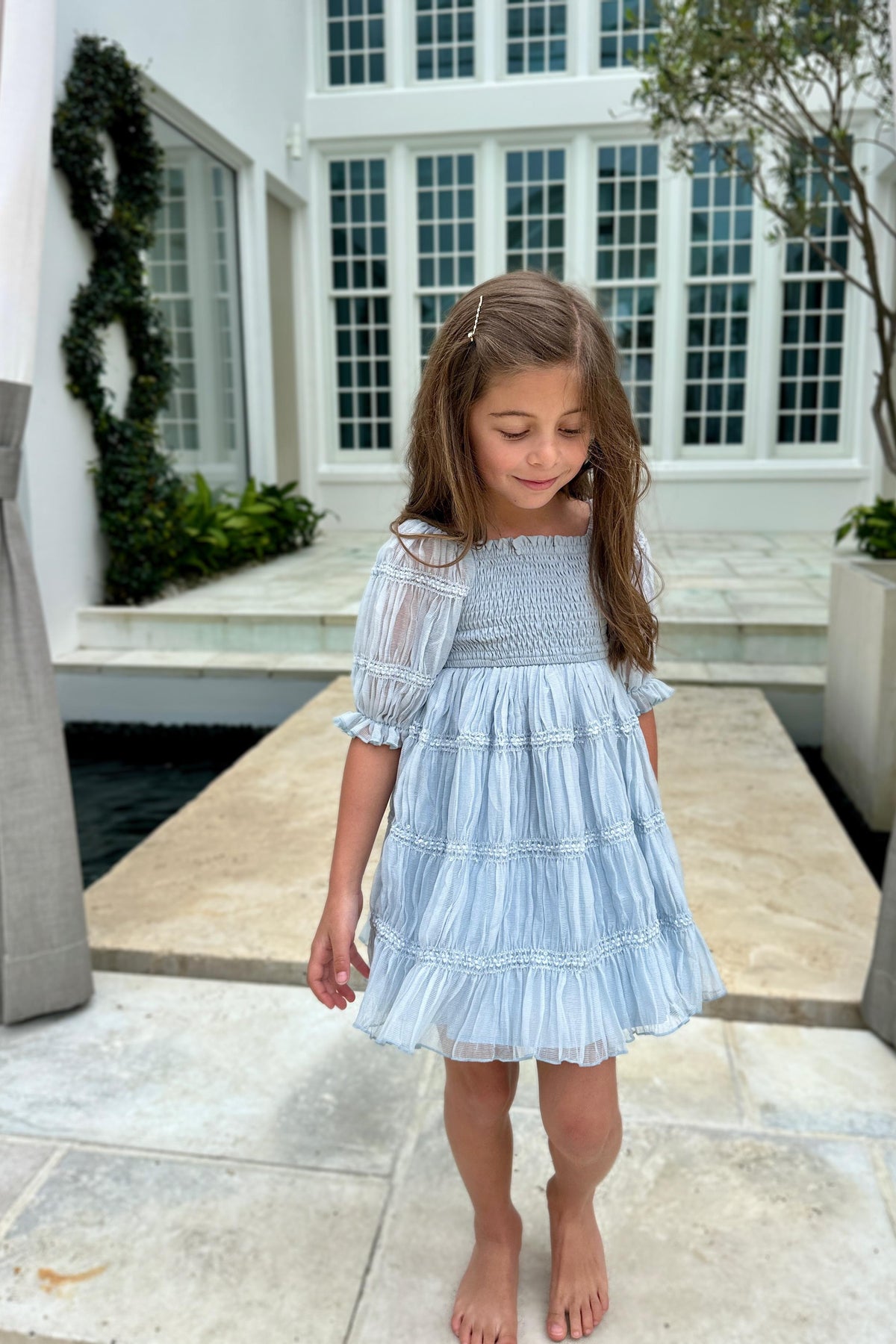 Karina Dress (blue chiffon) 2T Karina Dress (blue chiffon) 2T