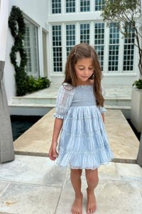 SS Girl's Dress Karina Dress (blue chiffon)