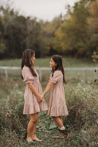SS Girl's Dress Karina Dress (brown gingham)