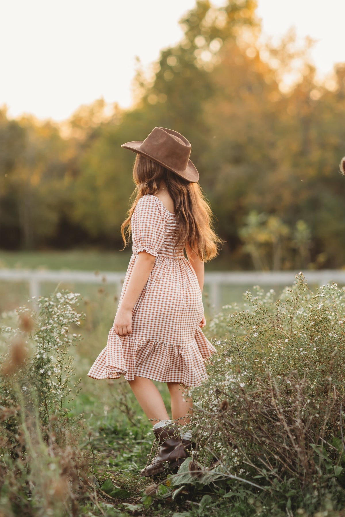 SS Girl's Dress Karina Dress (brown gingham)