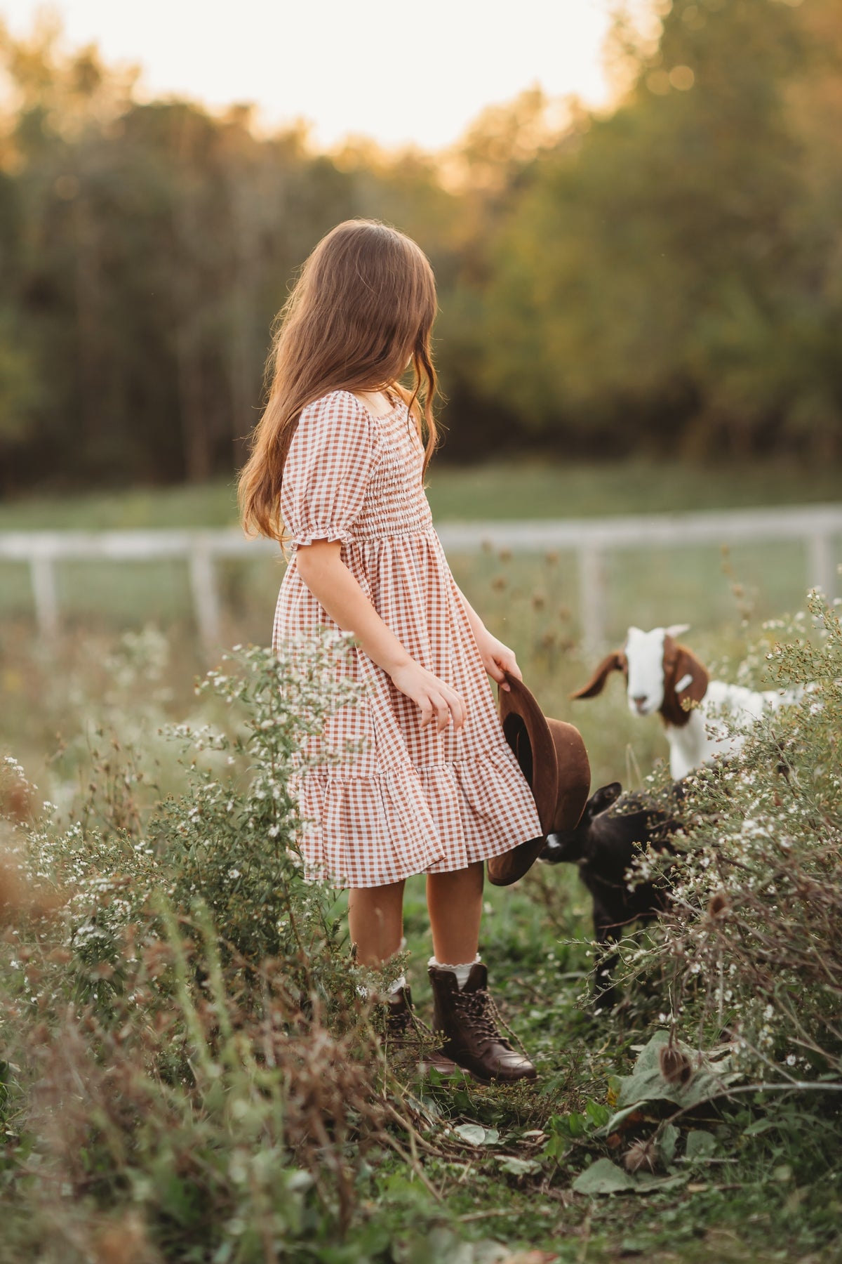 SS Girl's Dress Karina Dress (brown gingham)