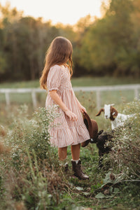 SS Girl's Dress Karina Dress (brown gingham)