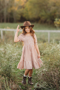 SS Girl's Dress Karina Dress (brown gingham)