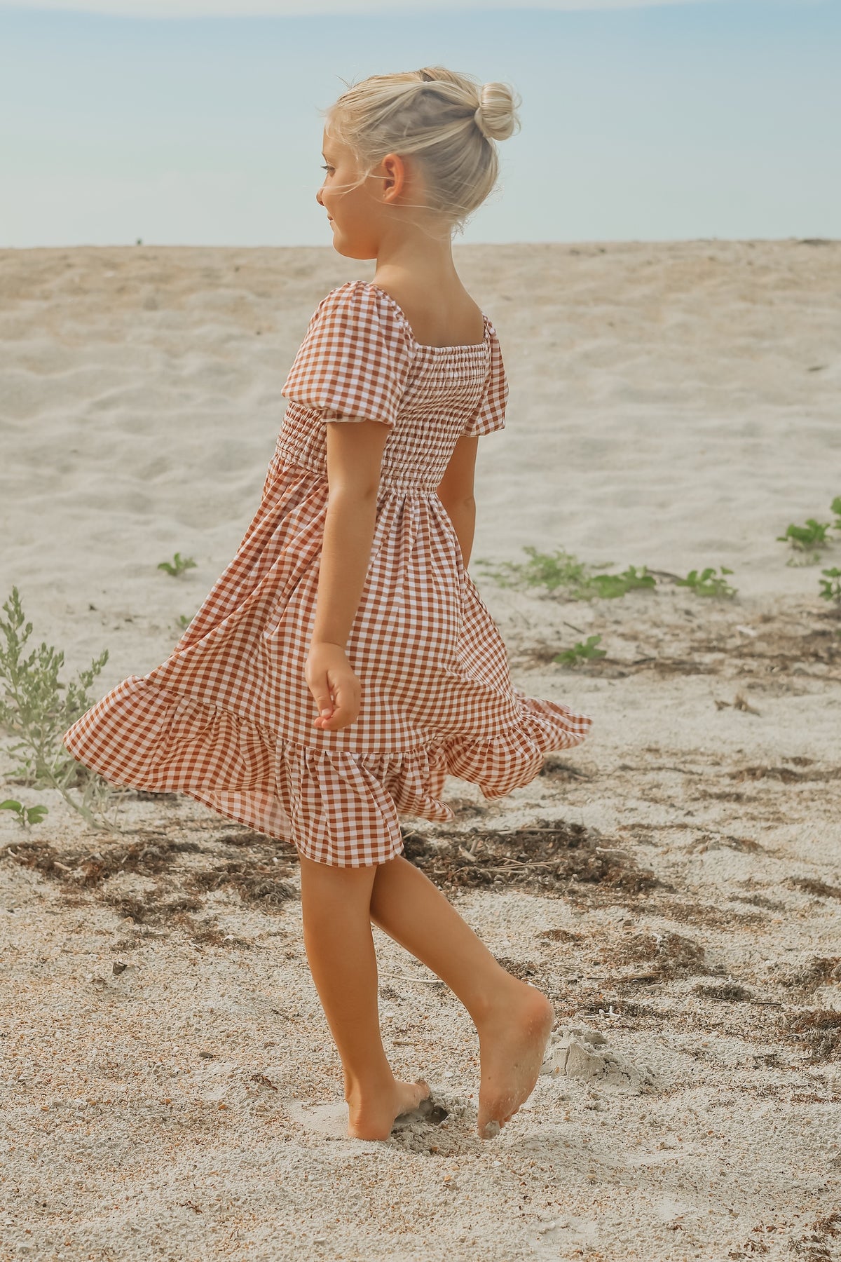 SS Girl's Dress Karina Dress (brown gingham)