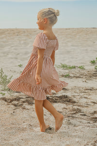 SS Girl's Dress Karina Dress (brown gingham)