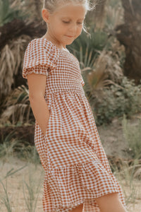 SS Girl's Dress Karina Dress (brown gingham)