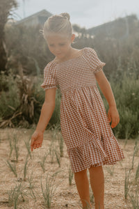 SS Girl's Dress Karina Dress (brown gingham)