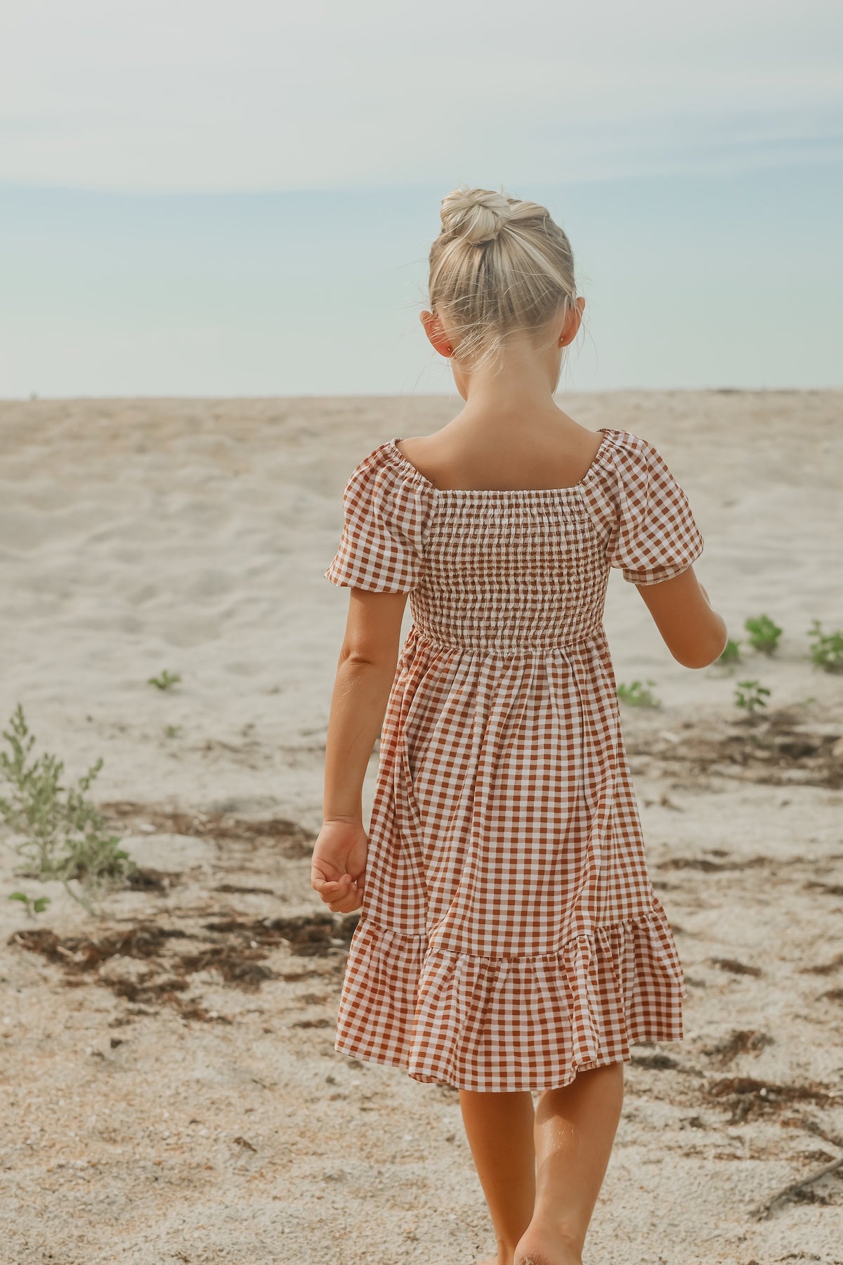 SS Girl's Dress Karina Dress (brown gingham)