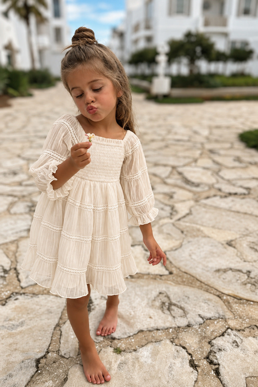 SS Girl's Dress Karina Dress (ivory chiffon)