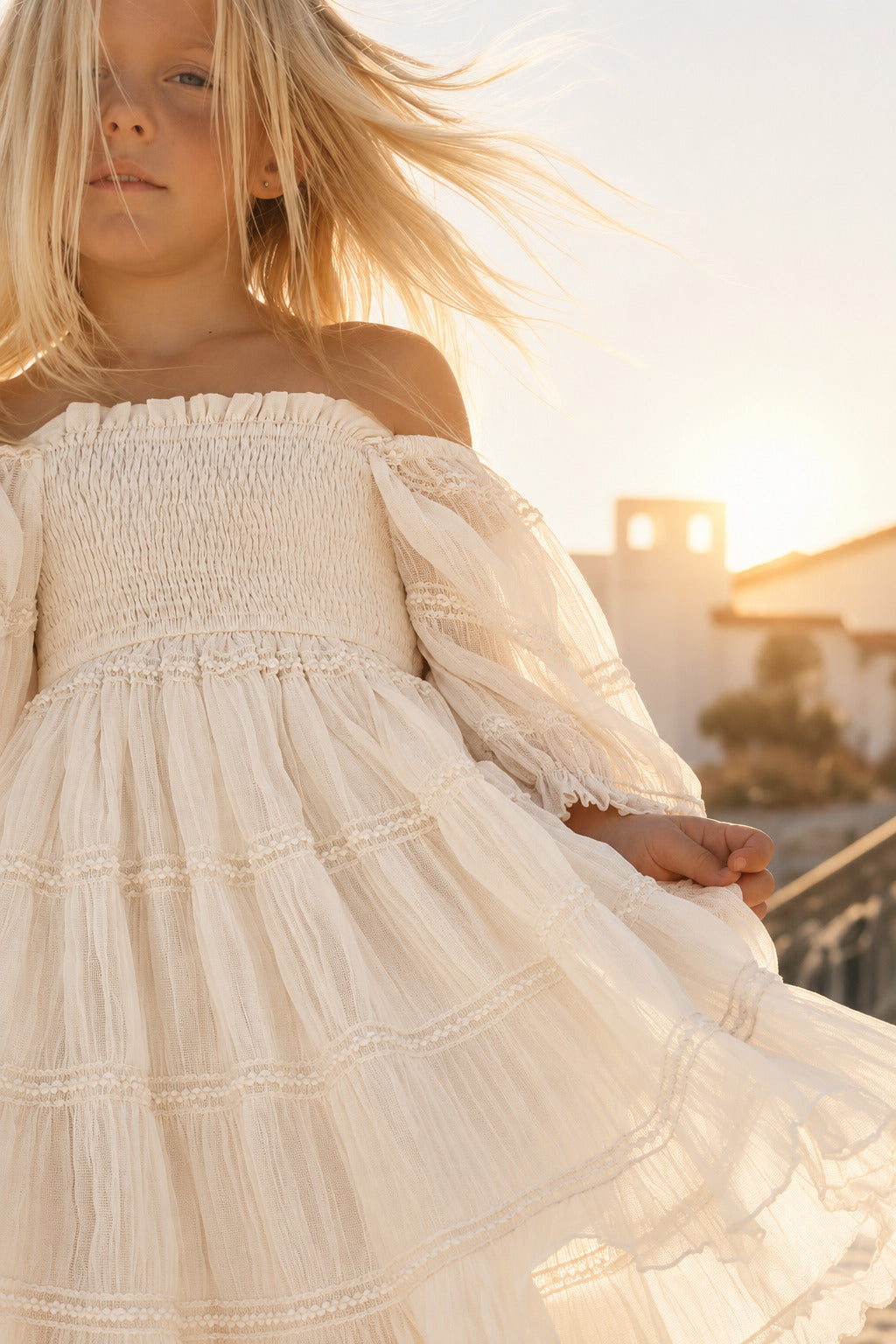 SS Girl's Dress Karina Dress (ivory chiffon)