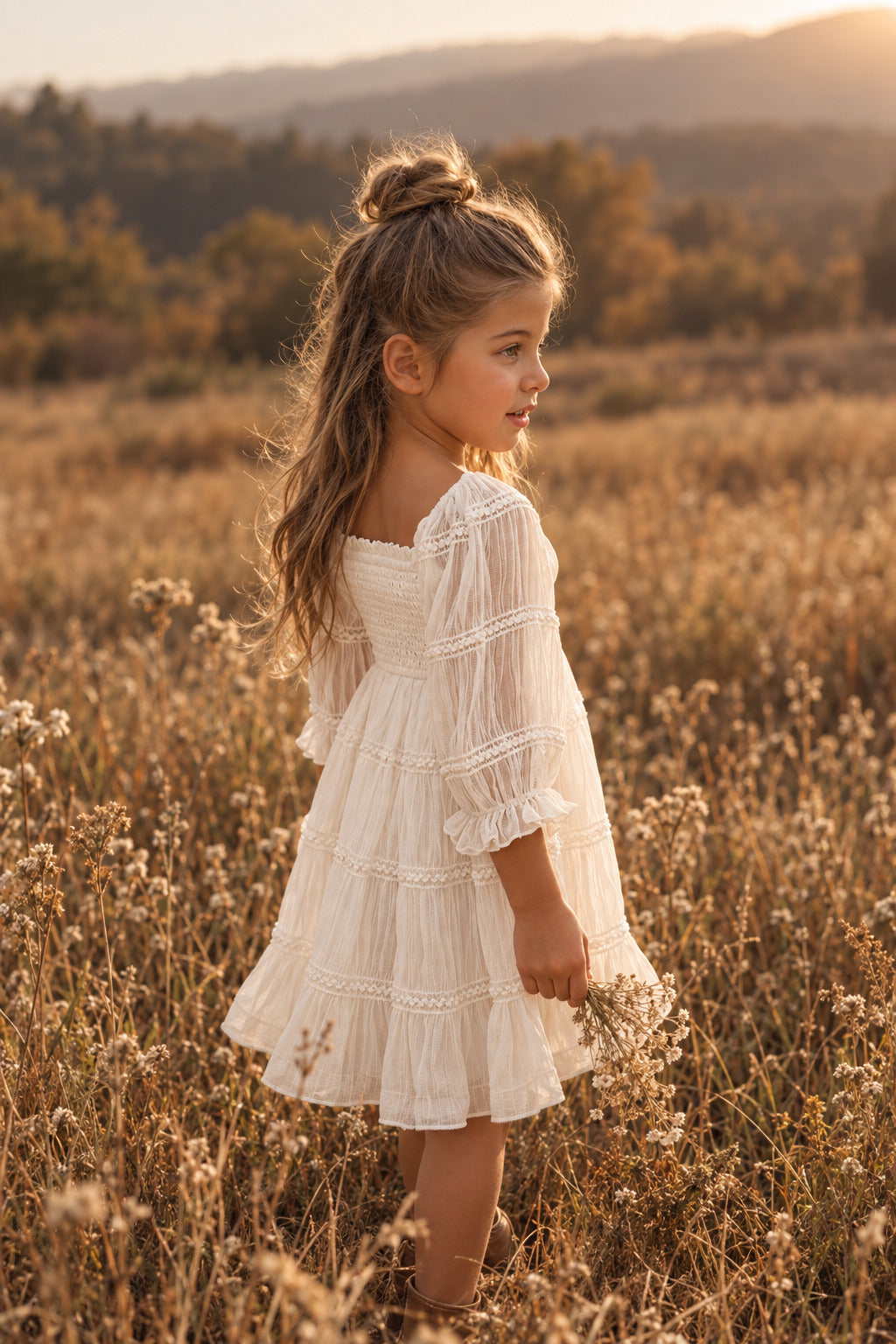 SS Girl's Dress Karina Dress (ivory chiffon)