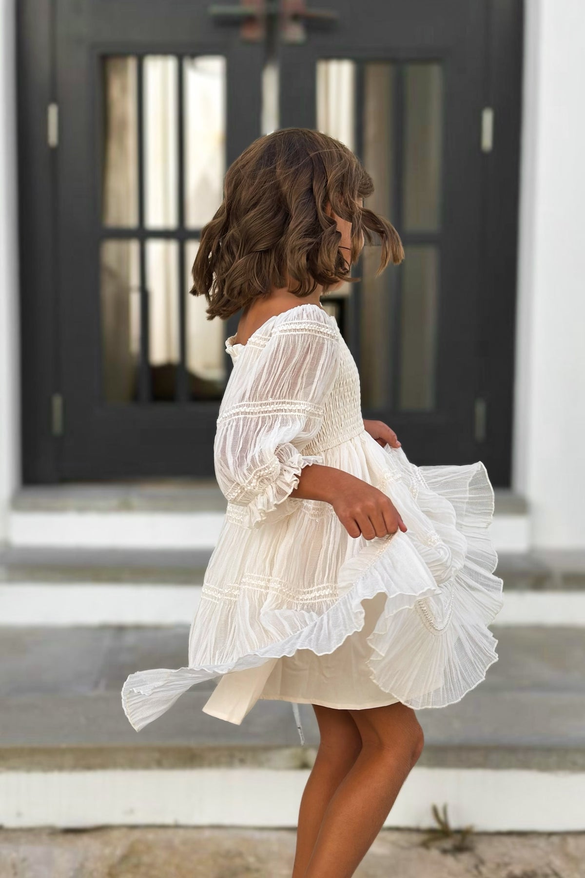 SS Girl's Dress Karina Dress (ivory chiffon)