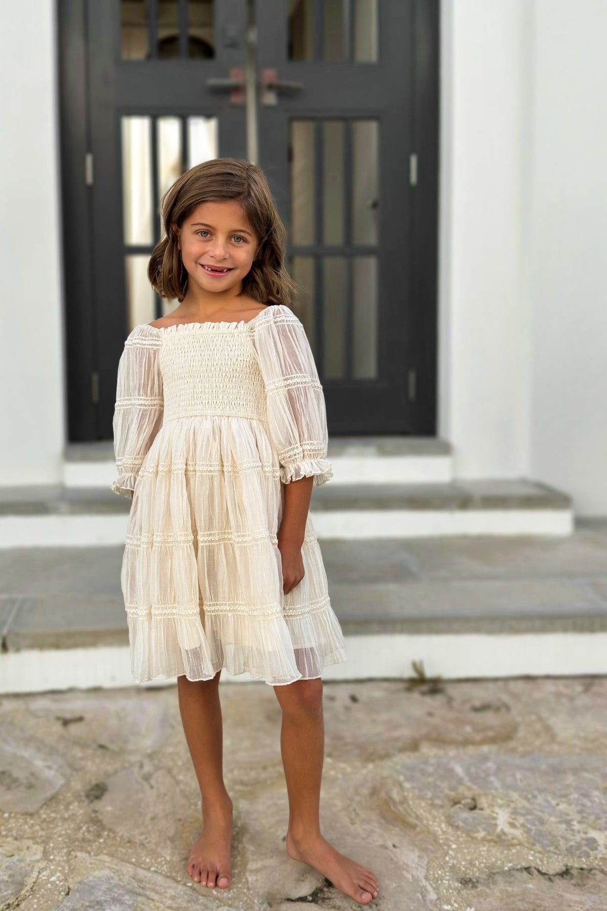 SS Girl's Dress Karina Dress (ivory chiffon)