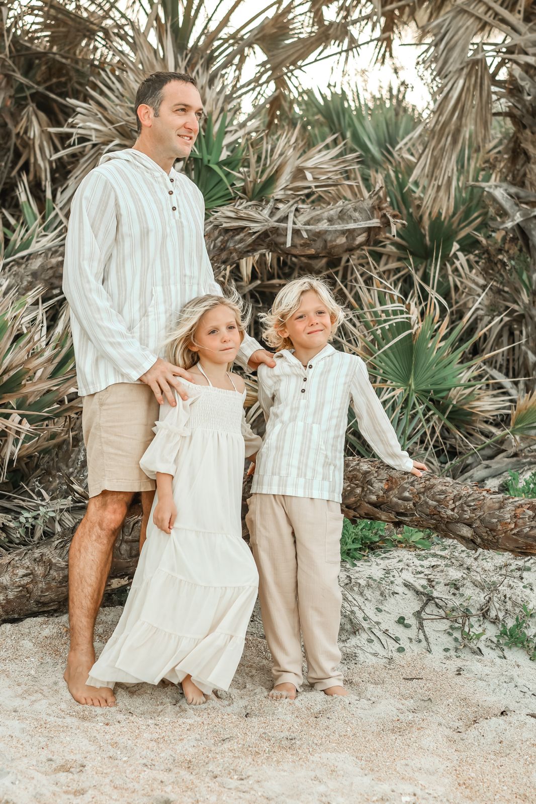 SS Boy's Top Knox Hoodie (desert stripe linen)
