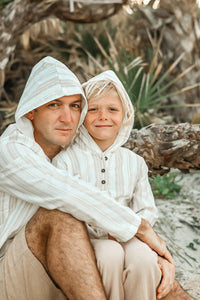 SS Boy's Top Knox Hoodie (desert stripe linen)